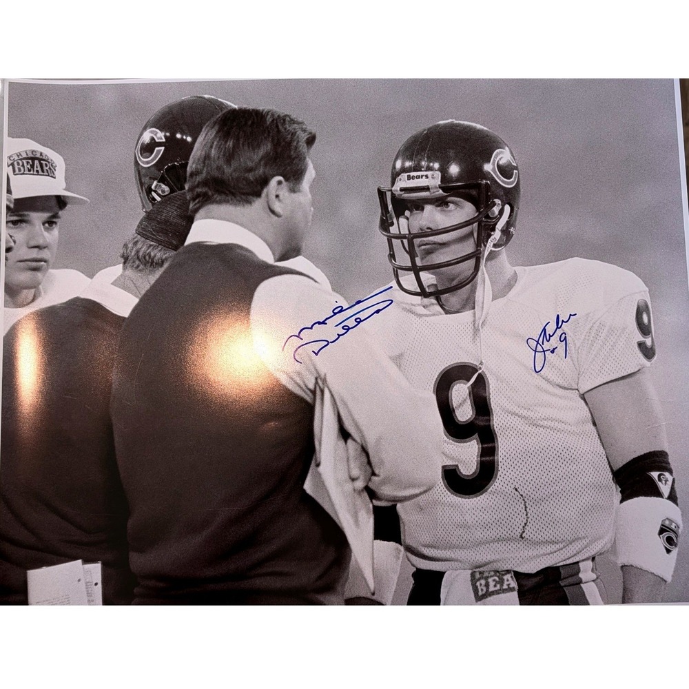 Jim McMahon Mike Ditka Signed 16x20 Photo Chicago Bears Schwartz COA Autographed